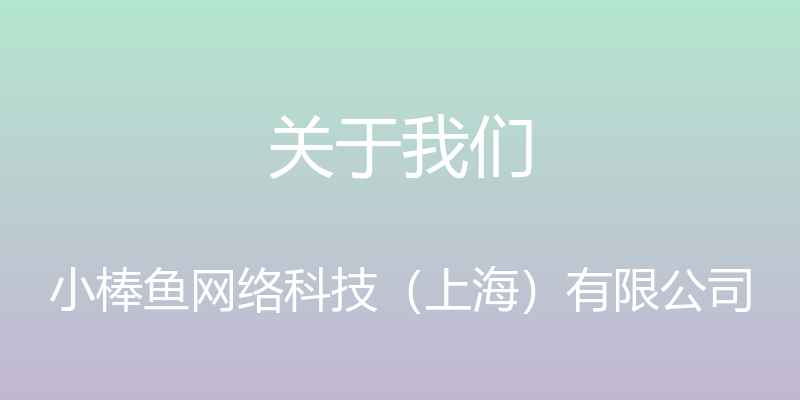 关于我们 - 小棒鱼网络科技（上海）有限公司