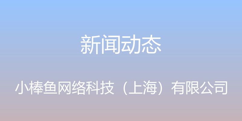 新闻动态 - 小棒鱼网络科技（上海）有限公司